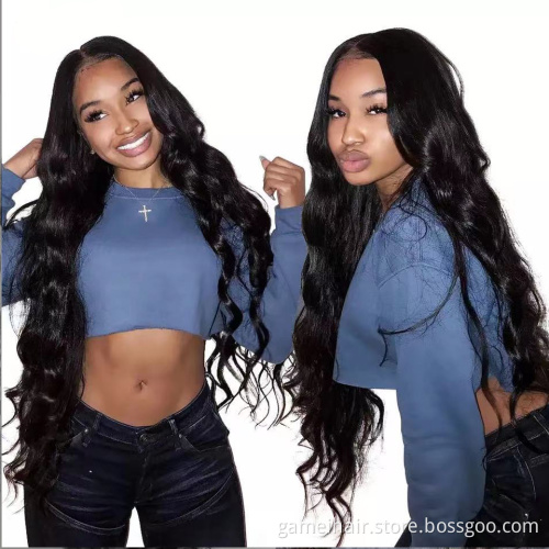 Raw Brazilian Cuticle Aligned Virgin Human Hair Full HD 4x4 5x5 Swiss Lace Closure Pre Plucked Body Wave Wig Lace Frontal Wig